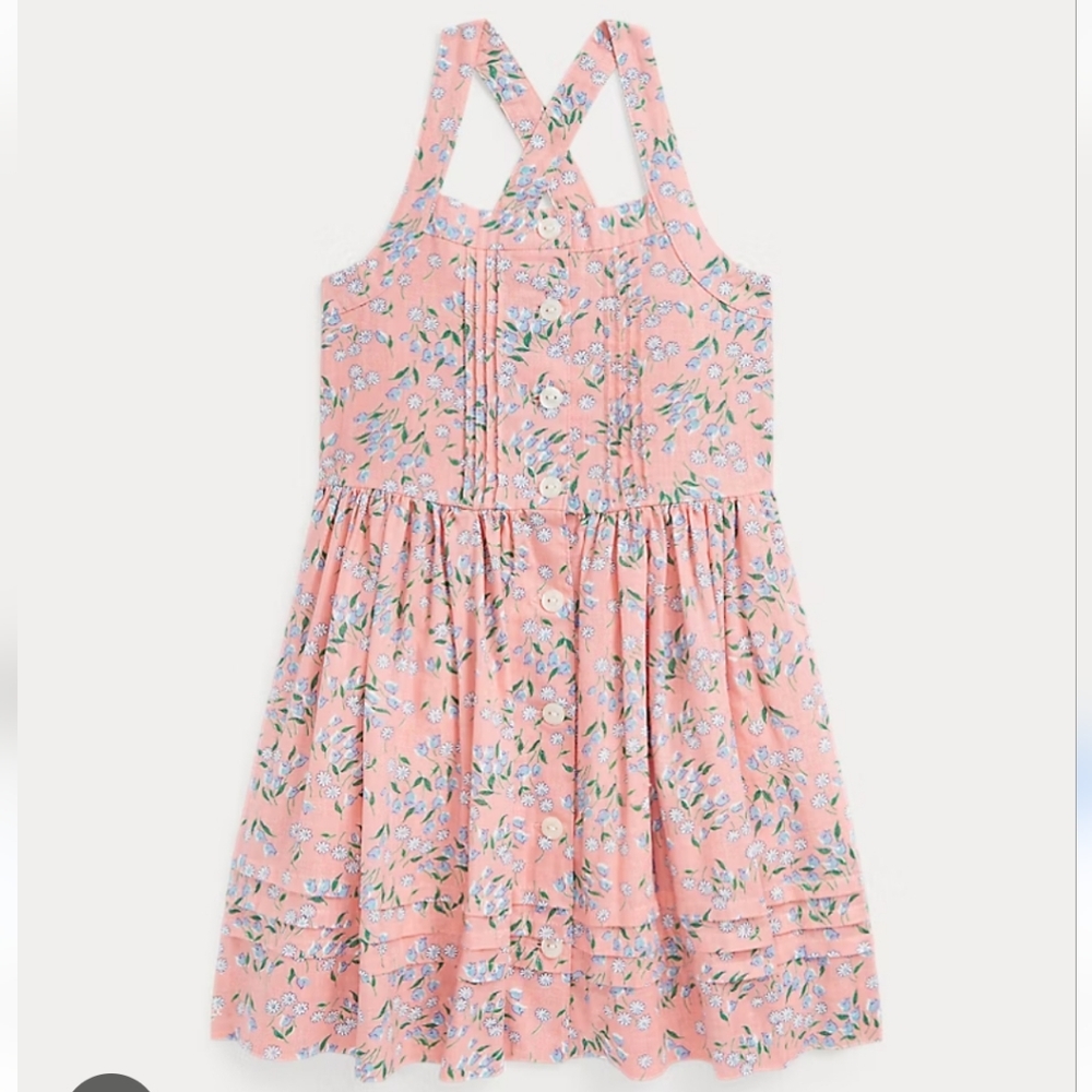 Ralph Lauren Polo Country floral print linen blend button-front halter dress